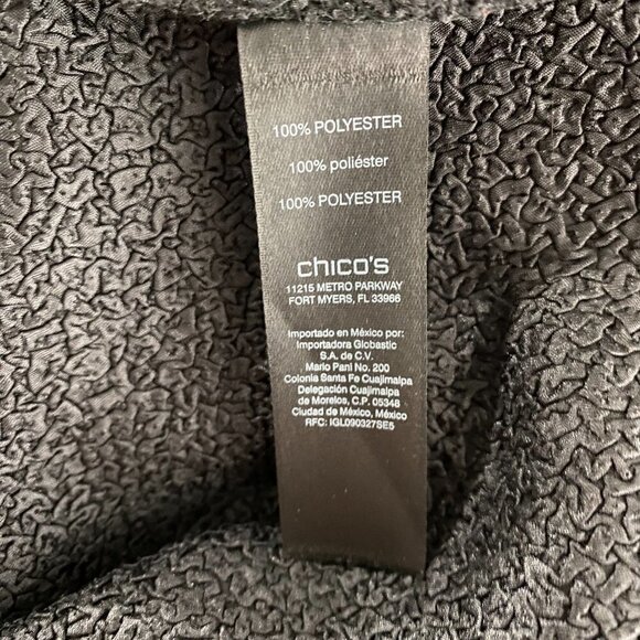 Chico's Travelers Collection Cardigan Jacket Textured Black Red Print Size 3 - Picture 6 of 7